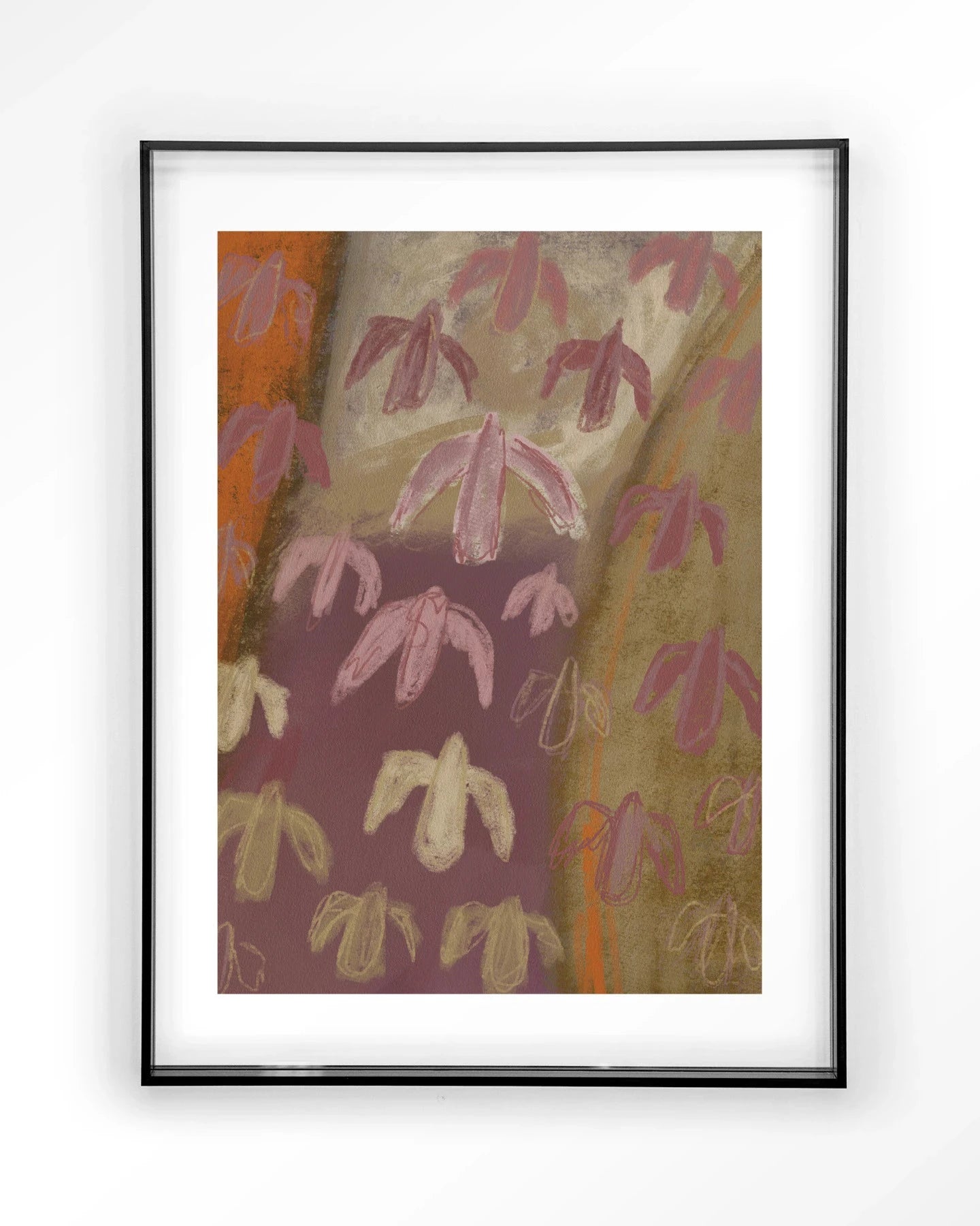 Moderne vogelszicht kunstprint van Urban Cotton met zwarte acryllijst, geschikt als wanddecoratie en kunstobject.