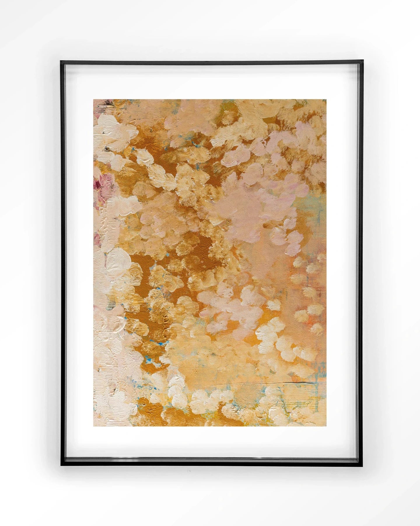 Moderne wanddecoratie van Urban Cotton met abstract kunstprint, acrylframe en zwarte achtergrond voor een stijlvolle interieurversiering