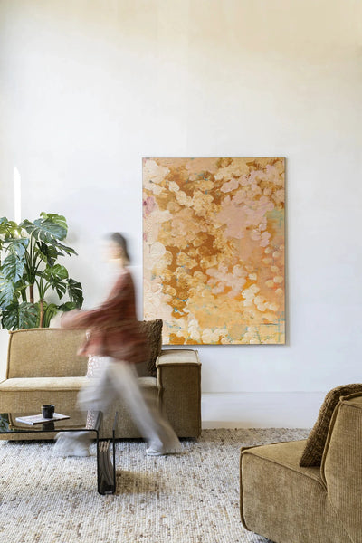 Moderne wanddecoratie kunst van Urban Cotton met abstract glass art en wandkleed, kleurrijk en decoratief voor elke ruimte