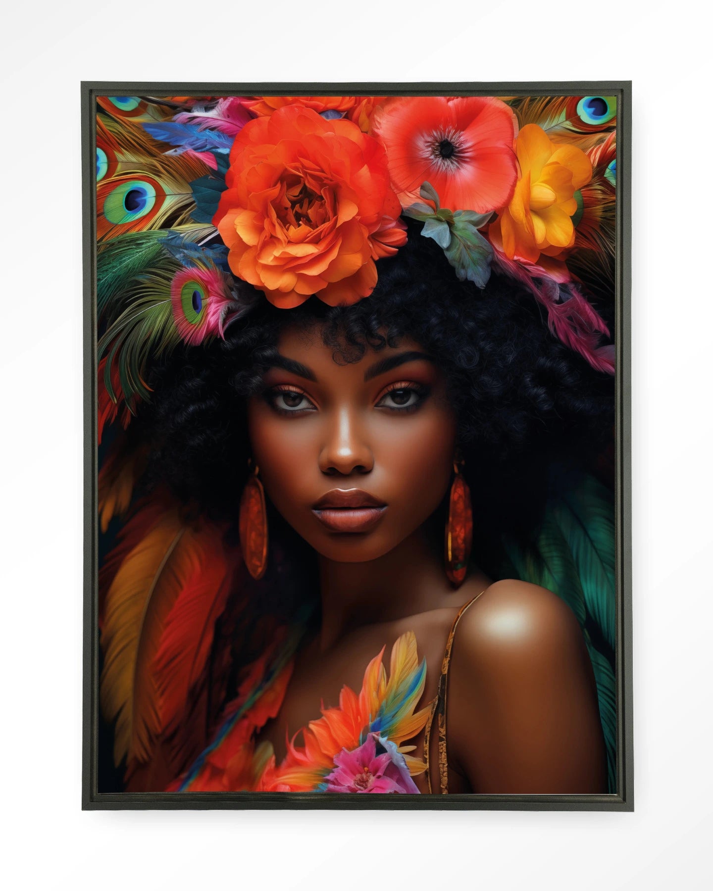 Moderne wanddecoratie van Urban Cotton, kunstprint met glazen kunstwerk en wandkleed in zwart, stijlvolle muurversiering.