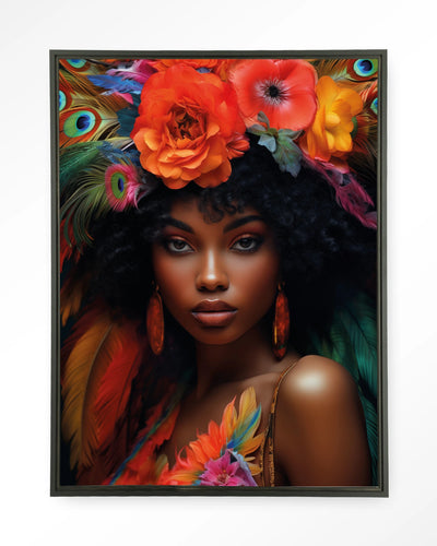 Moderne wanddecoratie van Urban Cotton, kunstprint met glazen kunstwerk en wandkleed in zwart, stijlvolle muurversiering.