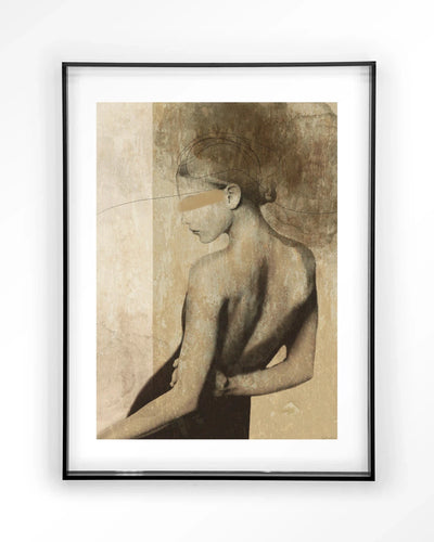 Moderne wanddecoratie van Urban Cotton met kunstprint, glazen kunst en wandkleed in zwart frame, abstract design voor binnen.