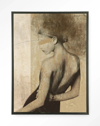 Moderne wanddecoratie van Urban Cotton met kunstprint, glas art en wandkleed, zwart frame, abstract ontwerp voor in huis.