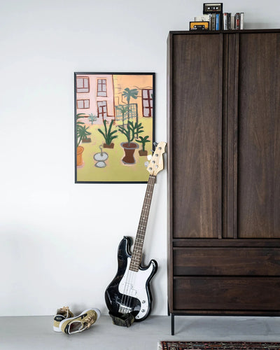 Boavista moderne wanddecoratie met houten zwart frame, Artprint en glaskunst voor een stijlvolle muurversiering