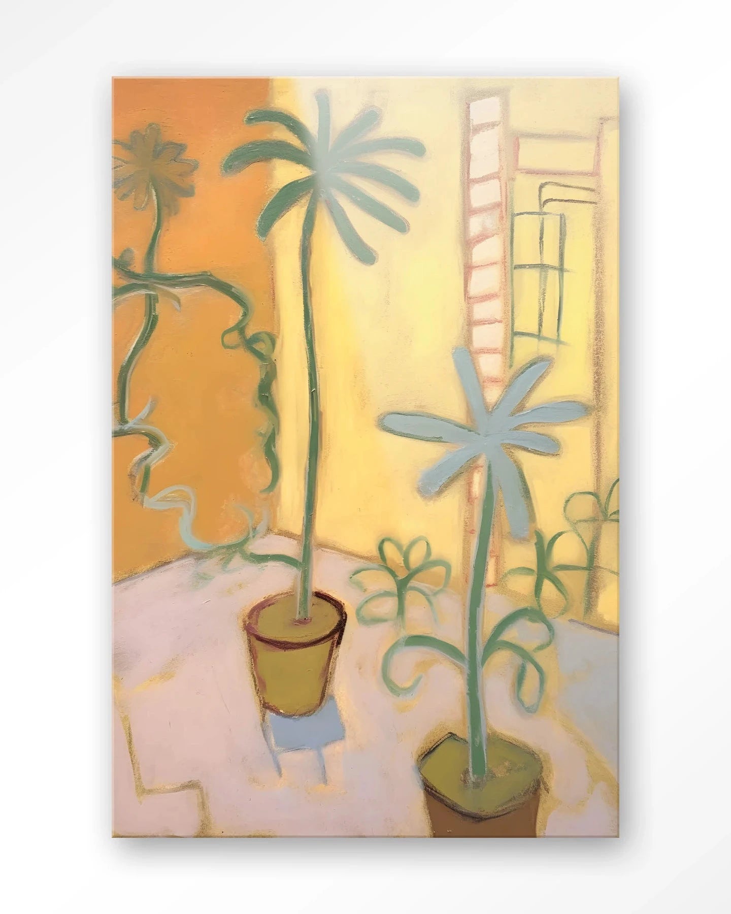 Moderne Cabo Verde kunstprint van Urban Cotton met glas en wandkleed, kleurrijk en decoratief voor aan de muur.