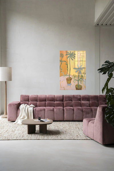 Moderne glaskunst van Cabo Verde, wanddecoratie van Urban Cotton met kleurrijk design op glas, geschikt als kunstwerk voor de muur.