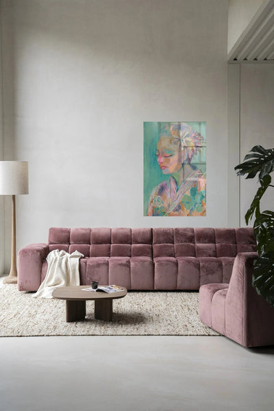Moderne glaskunst van Urban Cotton met kalmende ontwerp, geschikt als wanddecoratie voor een stijlvolle interieuraccent.