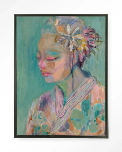 Moderne wanddecoratie van Urban Cotton, kalm kunstprint en wandkleed met zwart frame, elegante glazen kunst voor in huis