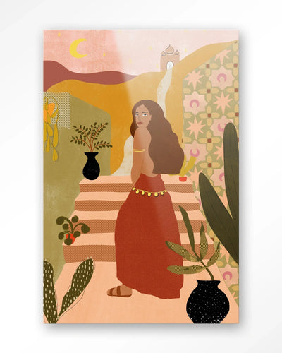 Modern kunstprint van Caribbean Night door Urban Cotton, glas art en wandkleed voor stijlvolle muurdecoratie