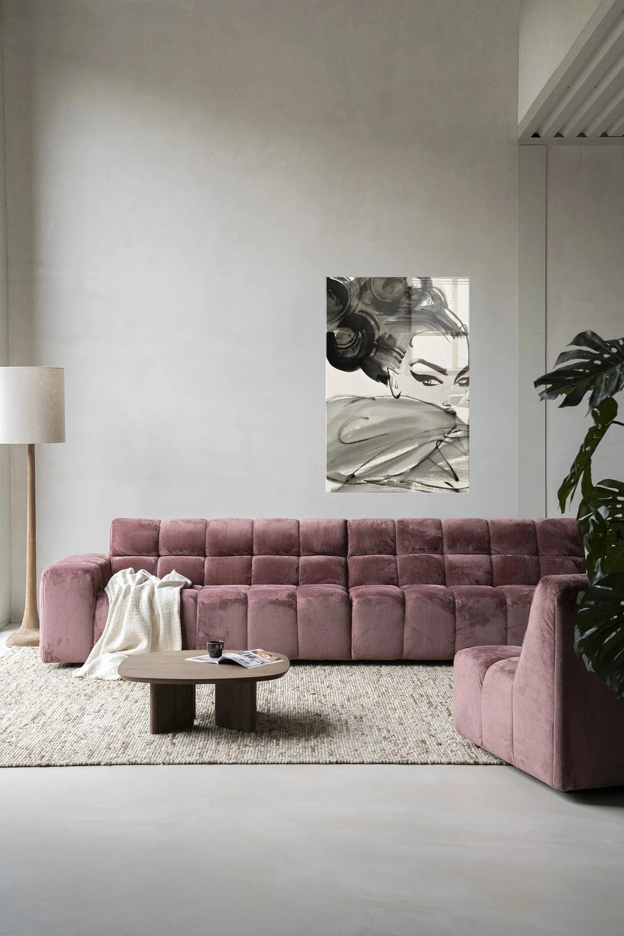 Moderne wanddecoratie van Urban Cotton met glaskunst en artprint voor een eigentijdse uitstraling in huis.