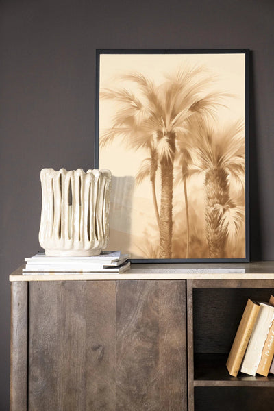 Moderne kunstprint "Desert Mirage" van Urban Cotton met houten frame en zwart glas, wanddecoratie voor in huis