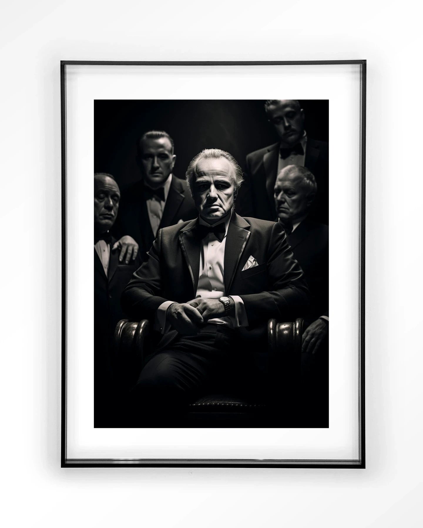 Moderne wanddecoratie van Urban Cotton, kunstprint met acryl lijst en zwart frame, Dons Legacy ontwerp voor in de woonkamer