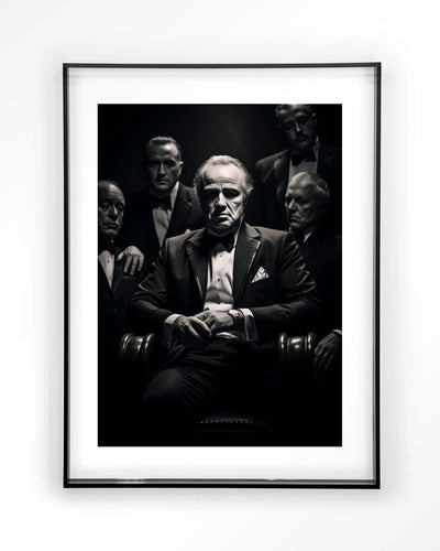 Moderne wanddecoratie van Urban Cotton, kunstprint met acryl lijst en zwart frame, Dons Legacy ontwerp voor in de woonkamer