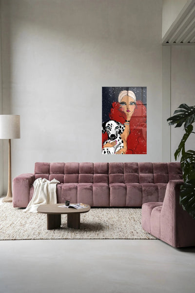 Dotted Doggy - Moderne Wanddecoratie | Artprint, Glass Art & Wandkleed by Urban Cotton