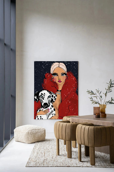 Dotted Doggy - Moderne Wanddecoratie | Artprint, Glass Art & Wandkleed by Urban Cotton