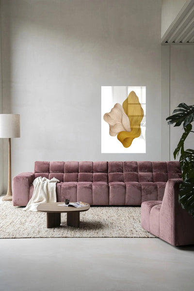 Moderne wanddecoratie van Urban Cotton met glaskunst en artprint, kleurrijk abstract ontwerp voor in de woonkamer