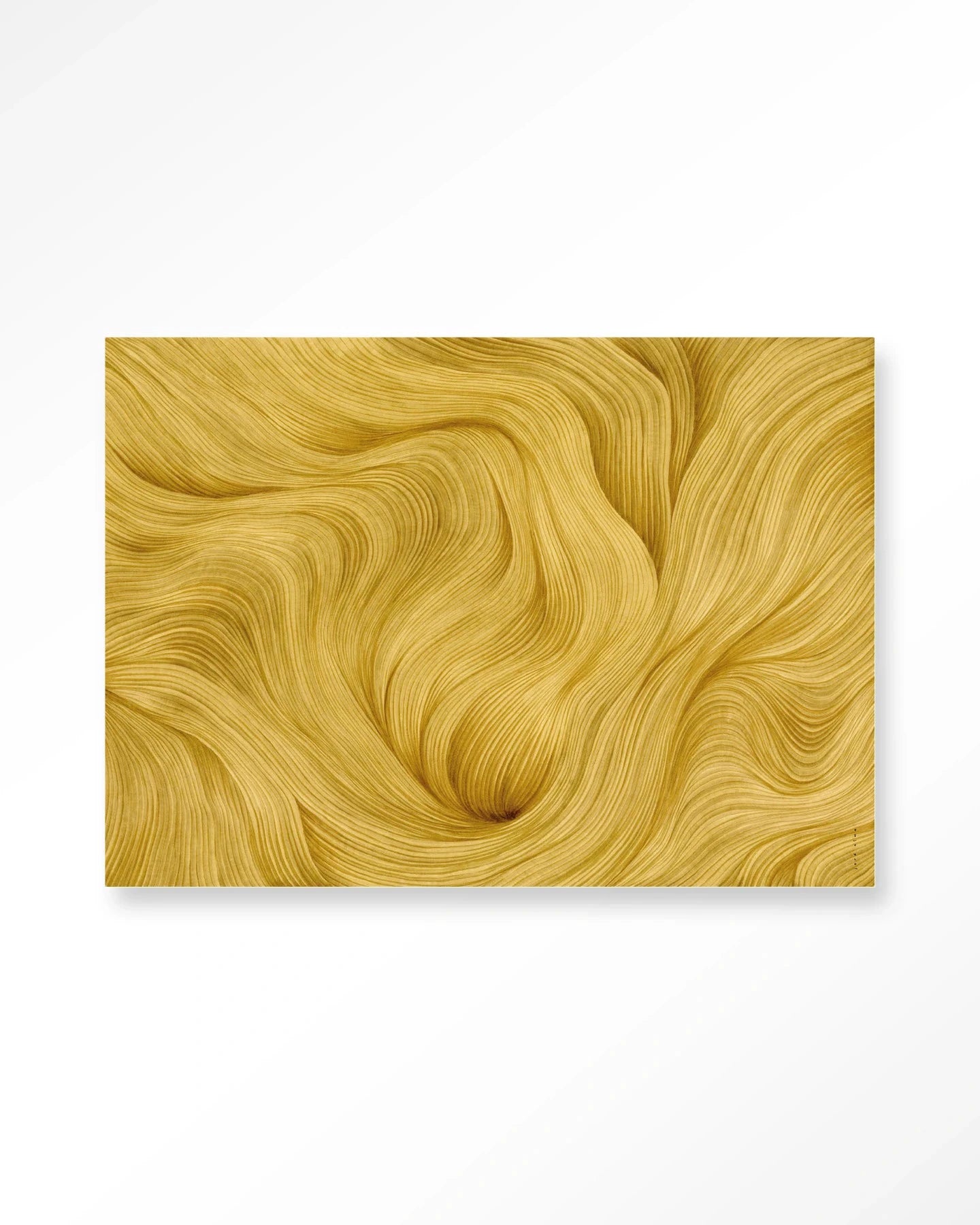 Moderne wanddecoratie van Urban Cotton, inclusief kunstprint, glazen kunstwerk en wandkleed met abstract design.