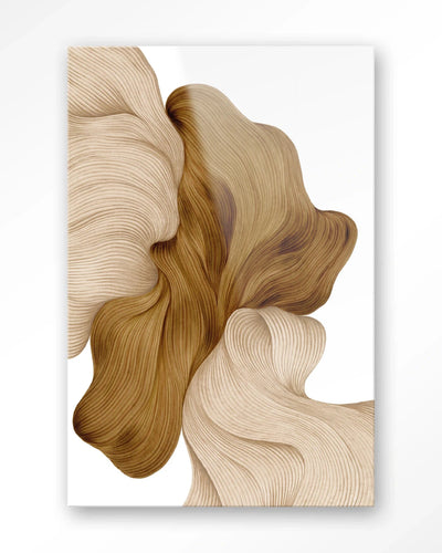 Moderne wanddecoratie van Urban Cotton met glasartprint en wandkleed, abstract kunstwerk voor in de woonkamer of slaapkamer.