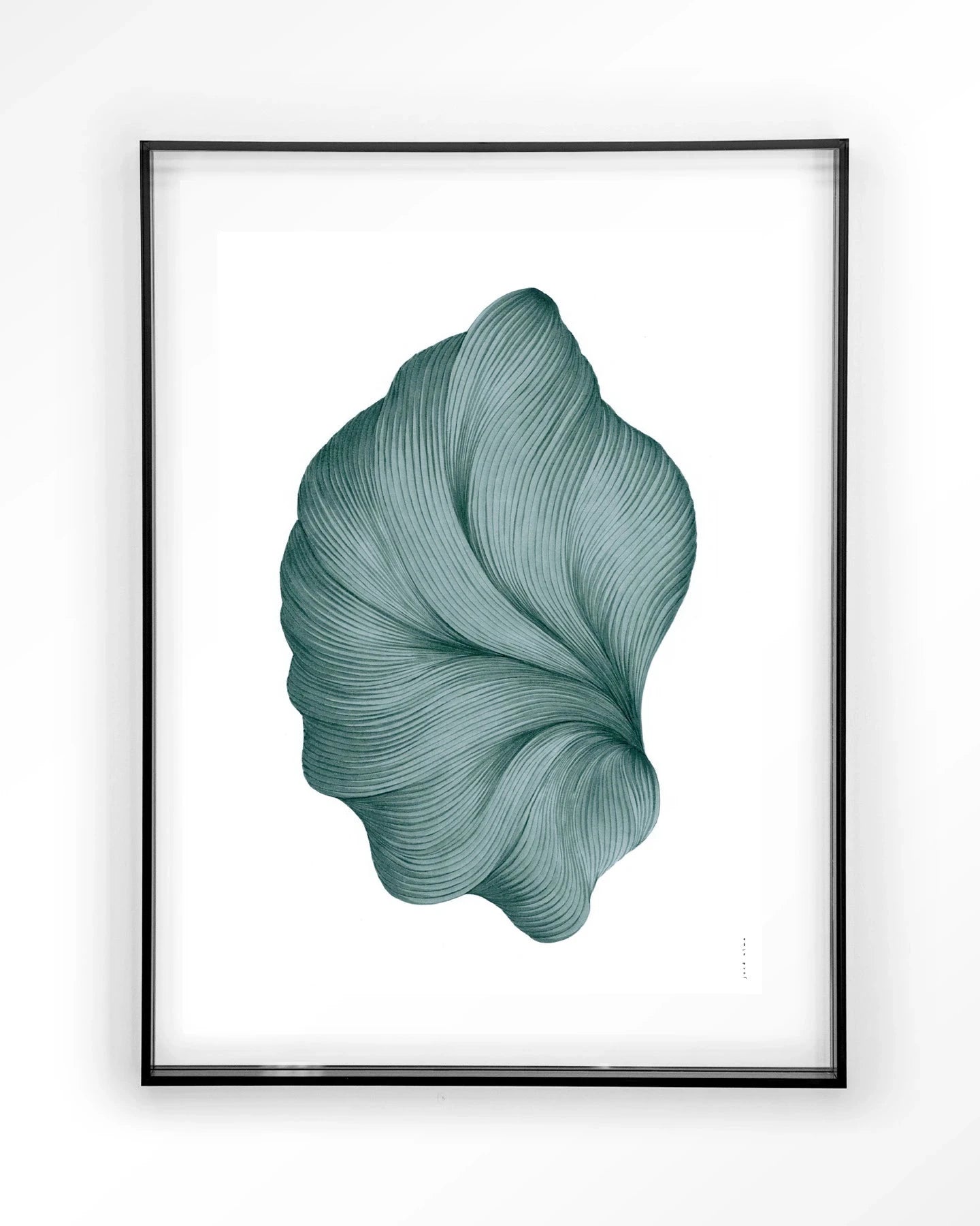 Moderne wanddecoratie van Urban Cotton met zwart acrylframe, inclusief artprint, glaskunst en wandkleed in eigentijds design
