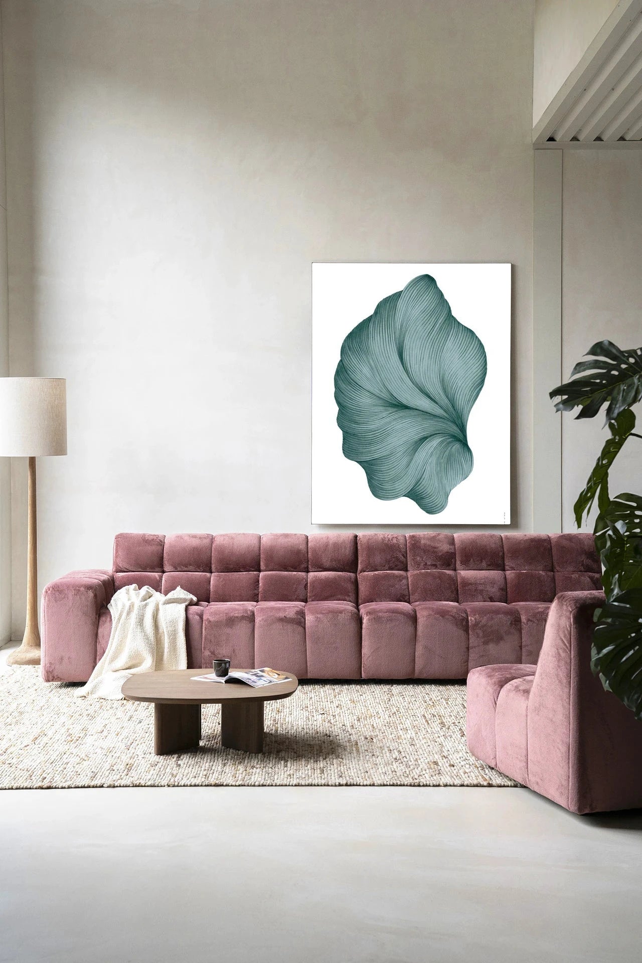 Moderne wanddecoratie van Urban Cotton met kunstprint, glas art en wandkleed voor een stijlvolle interieuraccent.