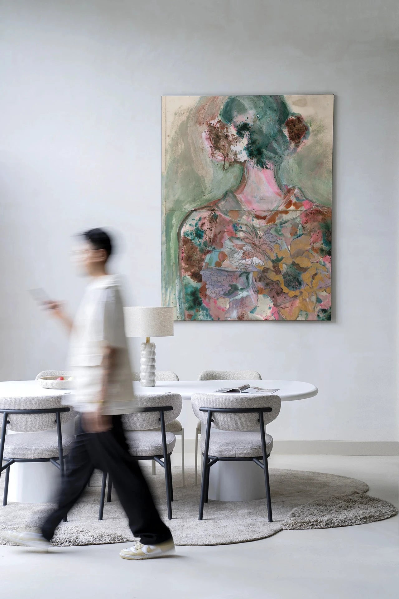Moderne Eclectic wanddecoratie met wandkleed en kunstprint, ontworpen door Urban Cotton, stijlvolle interieurversiering