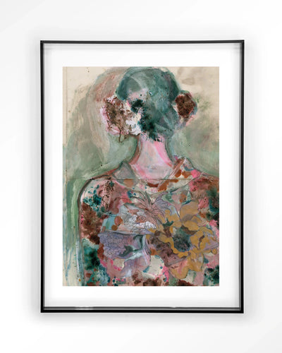 Eclectische moderne wanddecoratie van Urban Cotton met kunstprint, acrylframe en wandkleed in zwart, geschikt voor stijlvolle interieur.