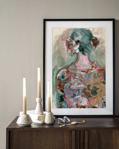 Moderne wanddecoratie van Urban Cotton met houten frame, inclusief kunstprint en glass art voor een eclectische uitstraling
