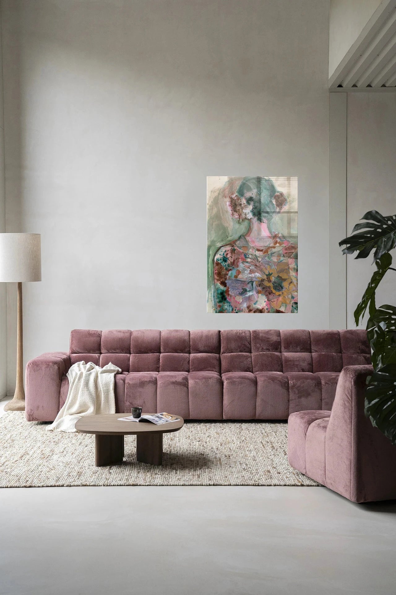 Moderne wanddecoratie van Urban Cotton met glasart en kunstprint, kleurrijk en abstract design voor stijlvolle interieurversiering