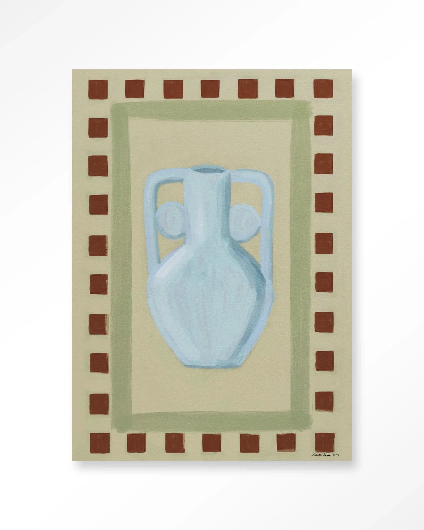 Moderne wanddecoratie met artprint, glaskunst en wandkleed uit de Eclectic Series 1 van Urban Cotton.