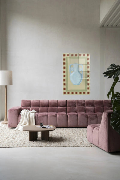 Urban Cotton Eclectic Series 1 kunstwerk met glas, modern wanddecoratie met artprint en wandkleed voor in huis.