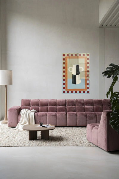 Moderne wanddecoratie van Urban Cotton: glas artprint en wandkleed uit de Eclectic Series 3 kunstcollectie.
