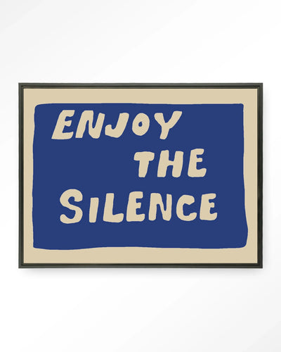 Moderne blauwe wanddecoratie van Urban Cotton, artprint met glas en wandkleed in zwart frame, abstract kunst voor in huis.
