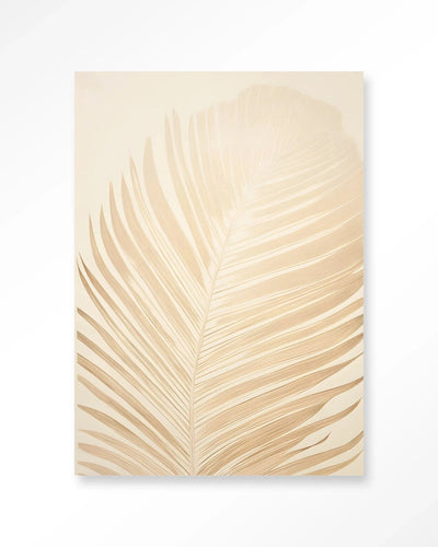 Moderne wanddecoratie van Urban Cotton met kunstprint, glasart en wandkleed, met abstracte bladvormen en levendige kleuren.