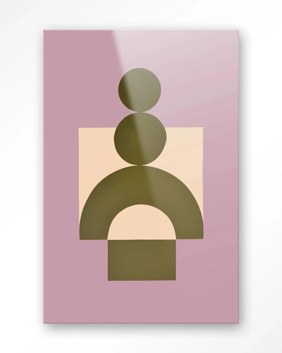 Moderne wanddecoratie van Urban Cotton, glas kunstwerk in lilac kleur met abstract design, geschikt als artprint of wandkleed.