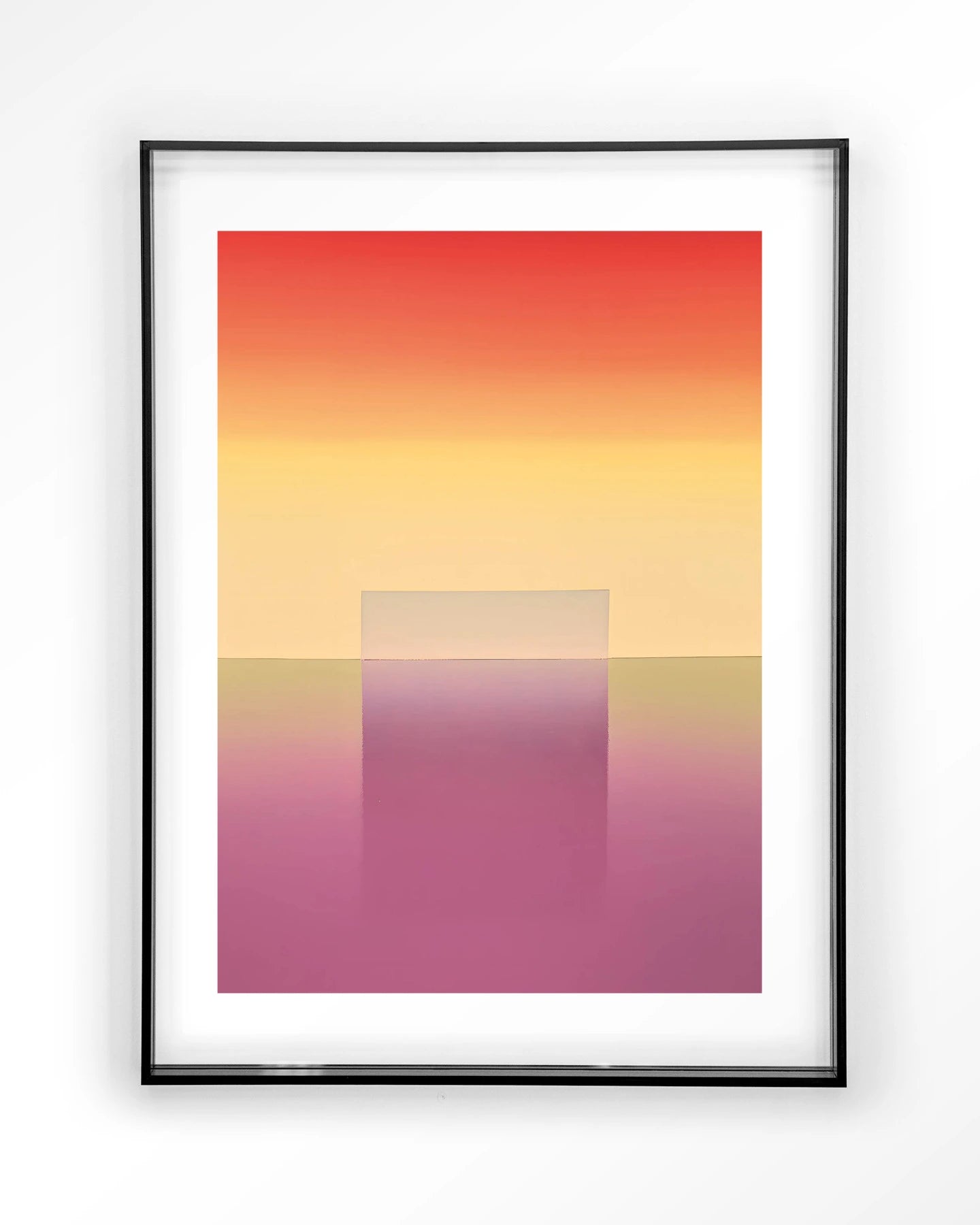 Moderne wanddecoratie van Urban Cotton, kunstprint met gradient ontwerp en zwart acryl frame, geschikt als kunst aan de muur