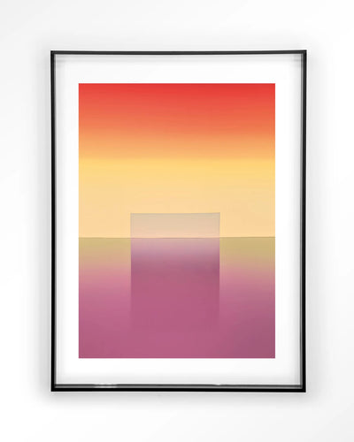 Moderne wanddecoratie van Urban Cotton, kunstprint met gradient ontwerp en zwart acryl frame, geschikt als kunst aan de muur