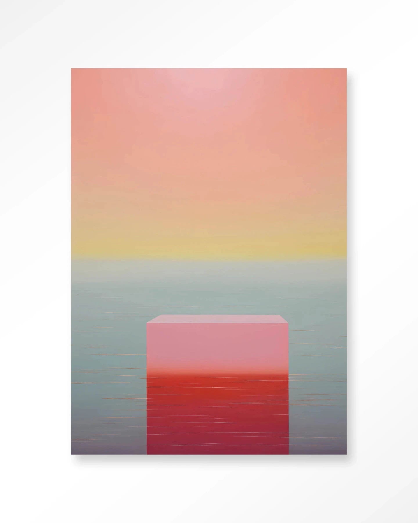 Moderne wanddecoratie van Urban Cotton met een gradient kunstprint en glasart, geschikt als wandkleed of kunstwerk voor interieur.