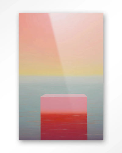 Moderne wanddecoratie van Urban Cotton, Gradient 3, inclusief glas art en wandkleed, met kleurrijk abstract ontwerp.