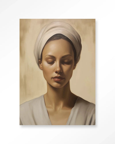 Moderne wanddecoratie van Urban Cotton met artprint, glazen kunstwerk en wandkleed met helende ontwerp in heldere kleuren.