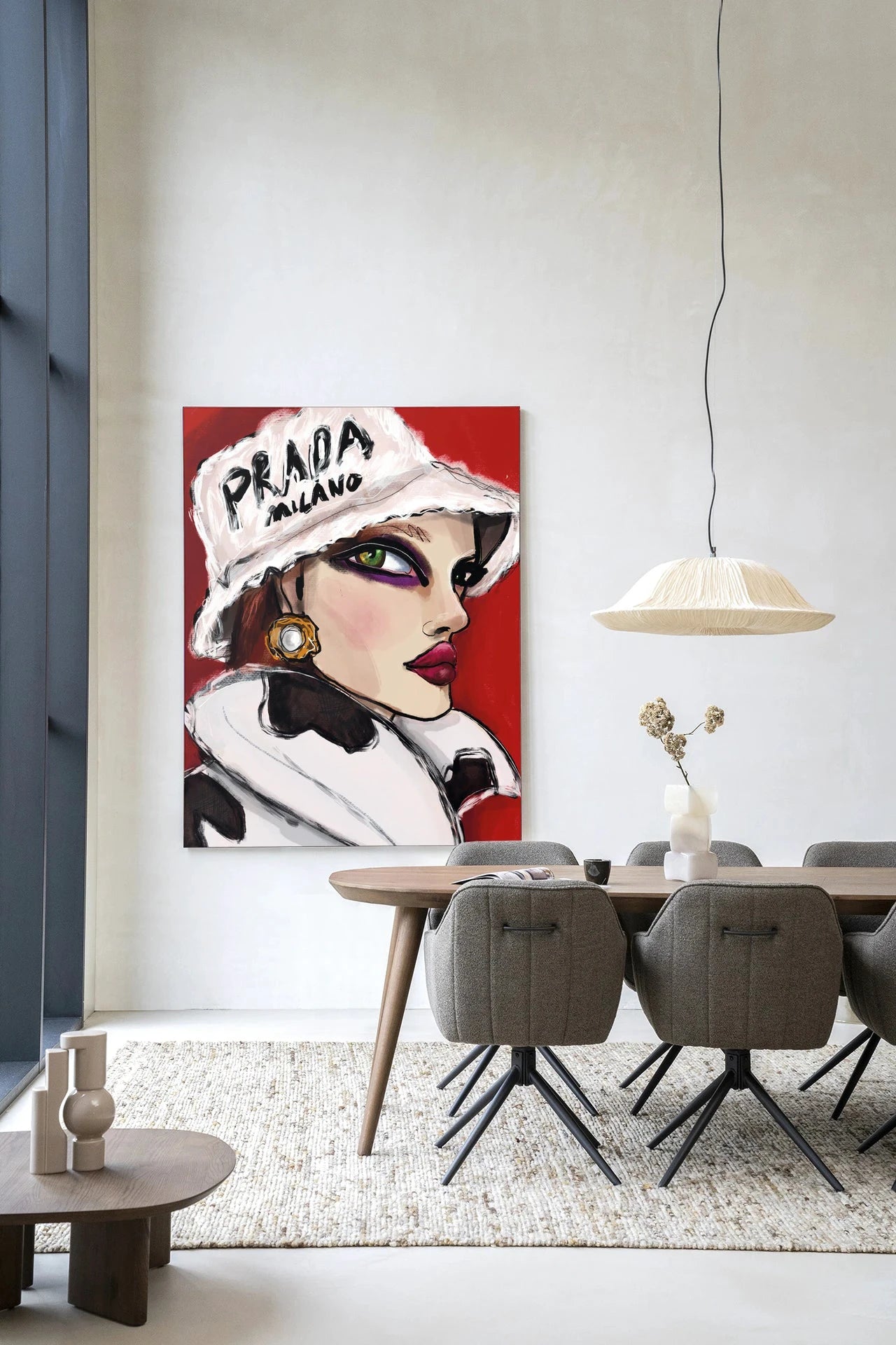 Urban Cotton Julie wandkleed met moderne kunstprint, glaskunst en wanddecoratie in een stijlvolle frame, geschikt voor interieur.