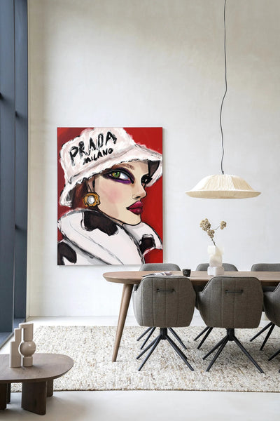 Urban Cotton Julie wandkleed met moderne kunstprint, glaskunst en wanddecoratie in een stijlvolle frame, geschikt voor interieur.