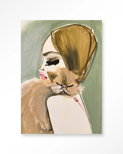 Moderne wanddecoratie van Lily Rose Depp x Pumpkin, Urban Cotton, met kunstprint en glazen kunstwerk op muur.