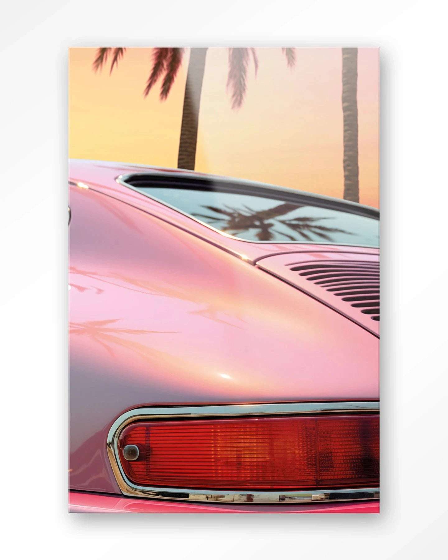 Urban Cotton Miami Vice kunstprint met glas en textiel wanddecoratie voor een moderne, kleurrijke muurversiering.
