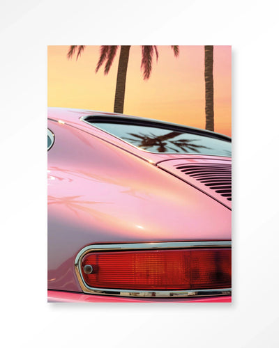 Moderne Miami Vice wanddecoratie van Urban Cotton met kunstprint, glas kunst en wandkleed, kleurrijke en stijlvolle muurversiering