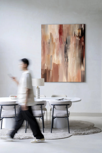 Moderne wanddecoratie van Urban Cotton met kunstprint, glasart en wandkleed in Monterosso ontwerp, geschikt voor interieurdecoratie