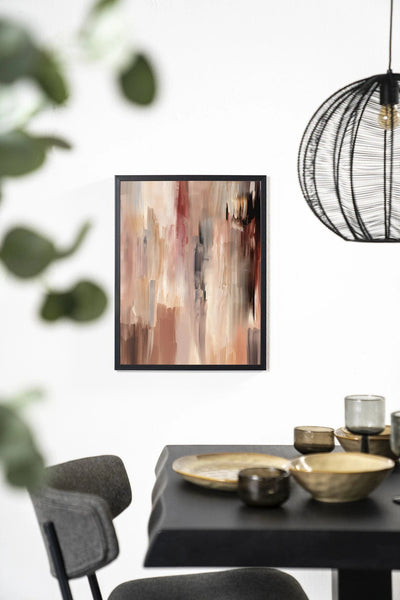 Moderne wanddecoratie van Urban Cotton, kunstprint met houten frame en zwart glas, Monterosso design voor stijlvolle muren