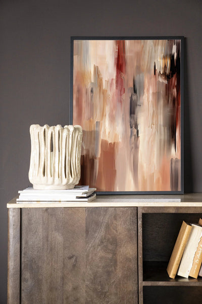 Moderne kunstprint Monterosso met houten lijst in zwart door Urban Cotton, geschikt als wanddecoratie voor woonkamer of slaapkamer