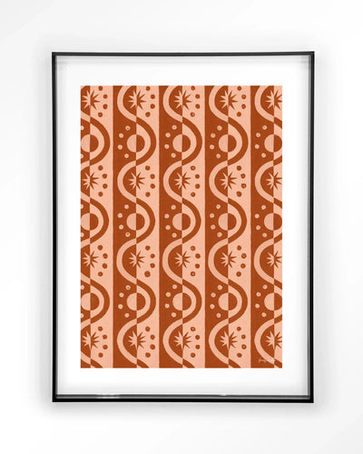 Moon BlockPrint - Moderne Wanddecoratie | Artprint, Glass Art & Wandkleed by Urban Cotton