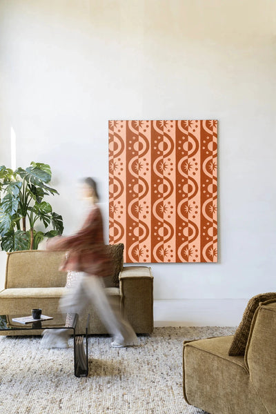 Moon BlockPrint - Moderne Wanddecoratie | Artprint, Glass Art & Wandkleed by Urban Cotton