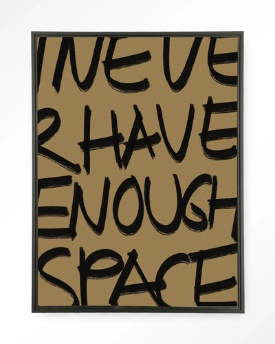 Urban Cotton No Space wandkleed met zwart zwevend frame, moderne wanddecoratie met kunstprint en glasart voor in huis.